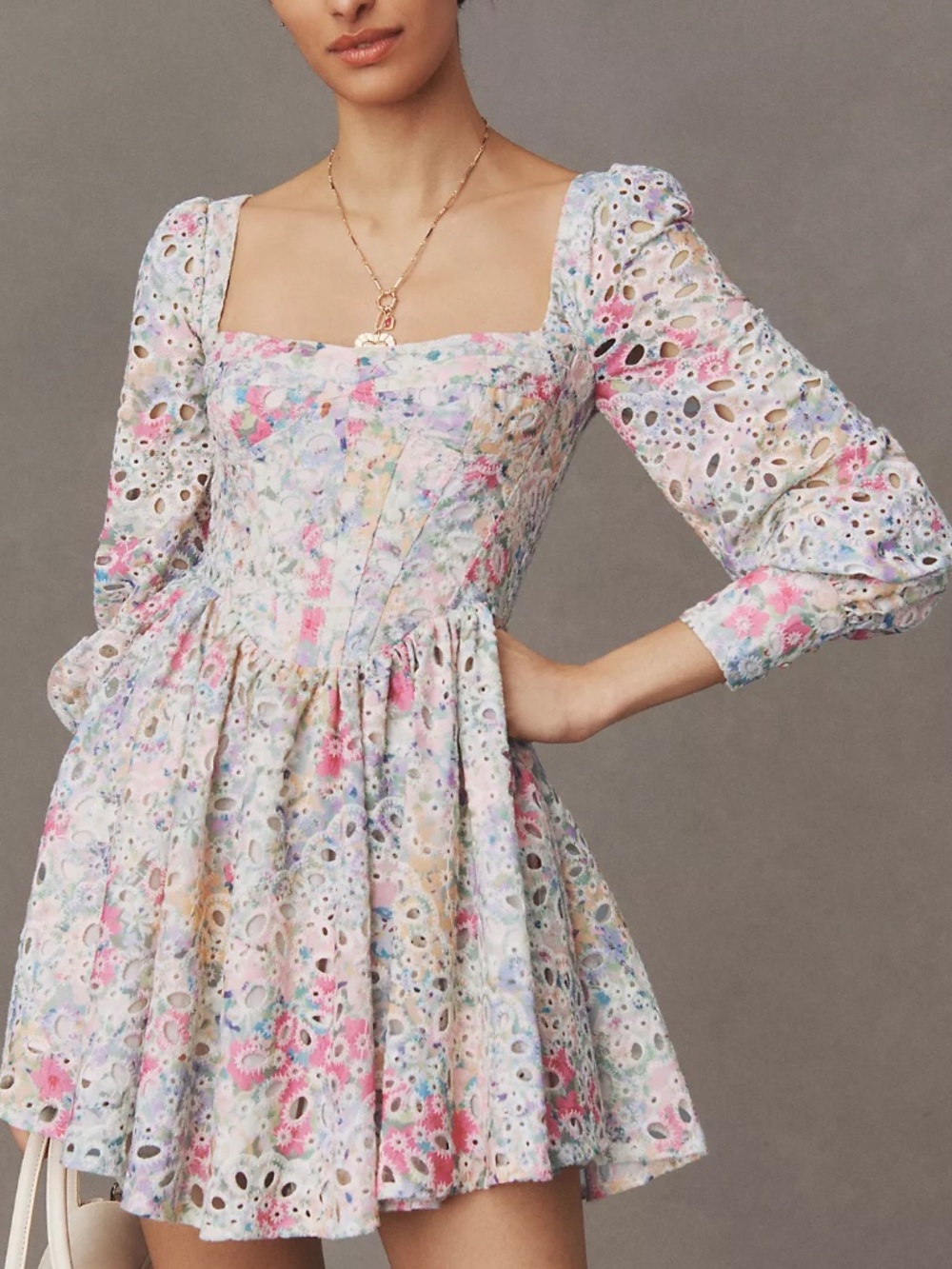 Bardot NWT Lila Flounce Broderie Mini Dress - Anthropologie - Size Medium